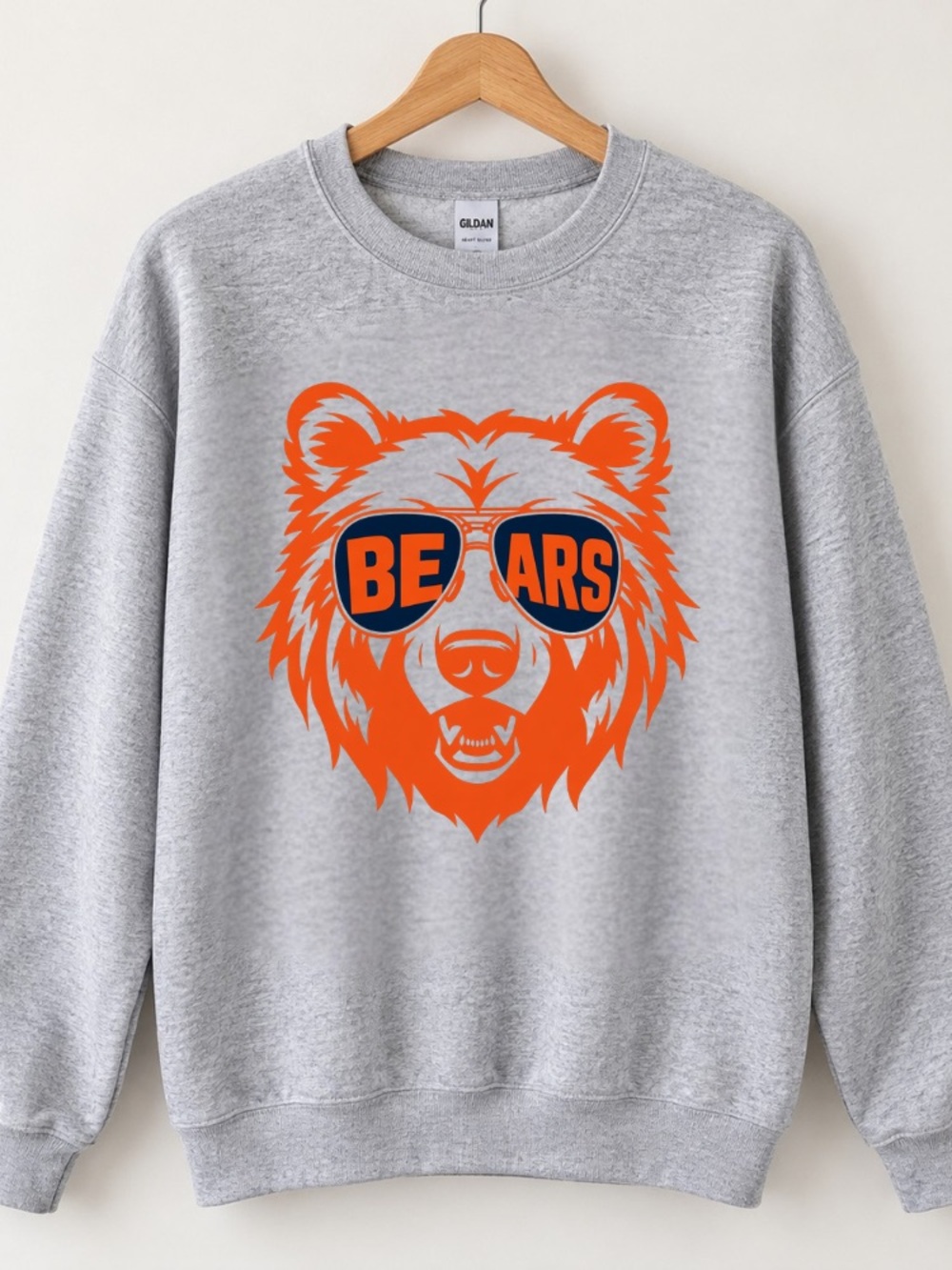 Chicago Bears Sunglasses Retro Football Team Vintage Sport Grey Sweatshirt